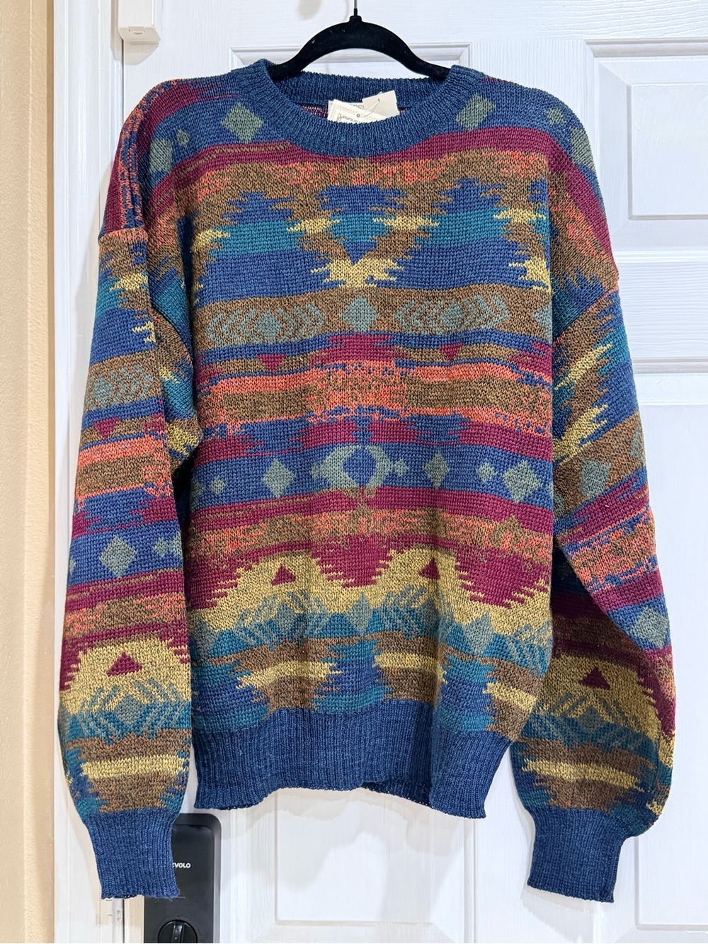 Men's Multi-Color Patterned Crewneck Sweater